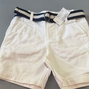 The Children's Place White Shorts with Navy Belt